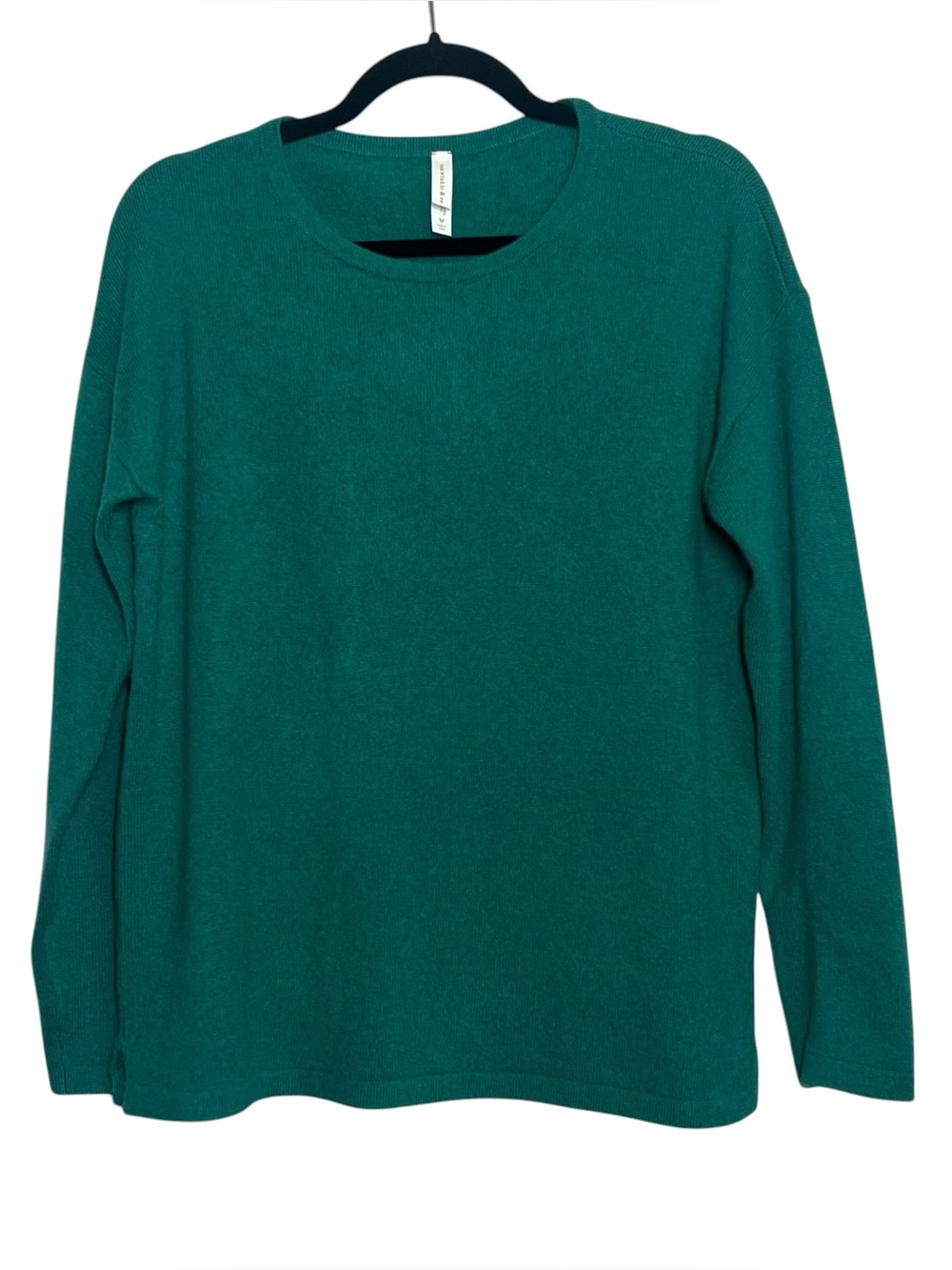 Van Winkle & Co Womens 100% Cashmere Sweater Green Size M Crew Neck Minimalist